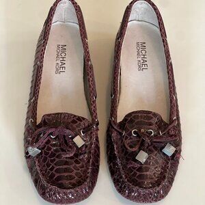 NWOT Michael Kors Daisy Moc Loafer Burgundy/Wine Leather Size 6